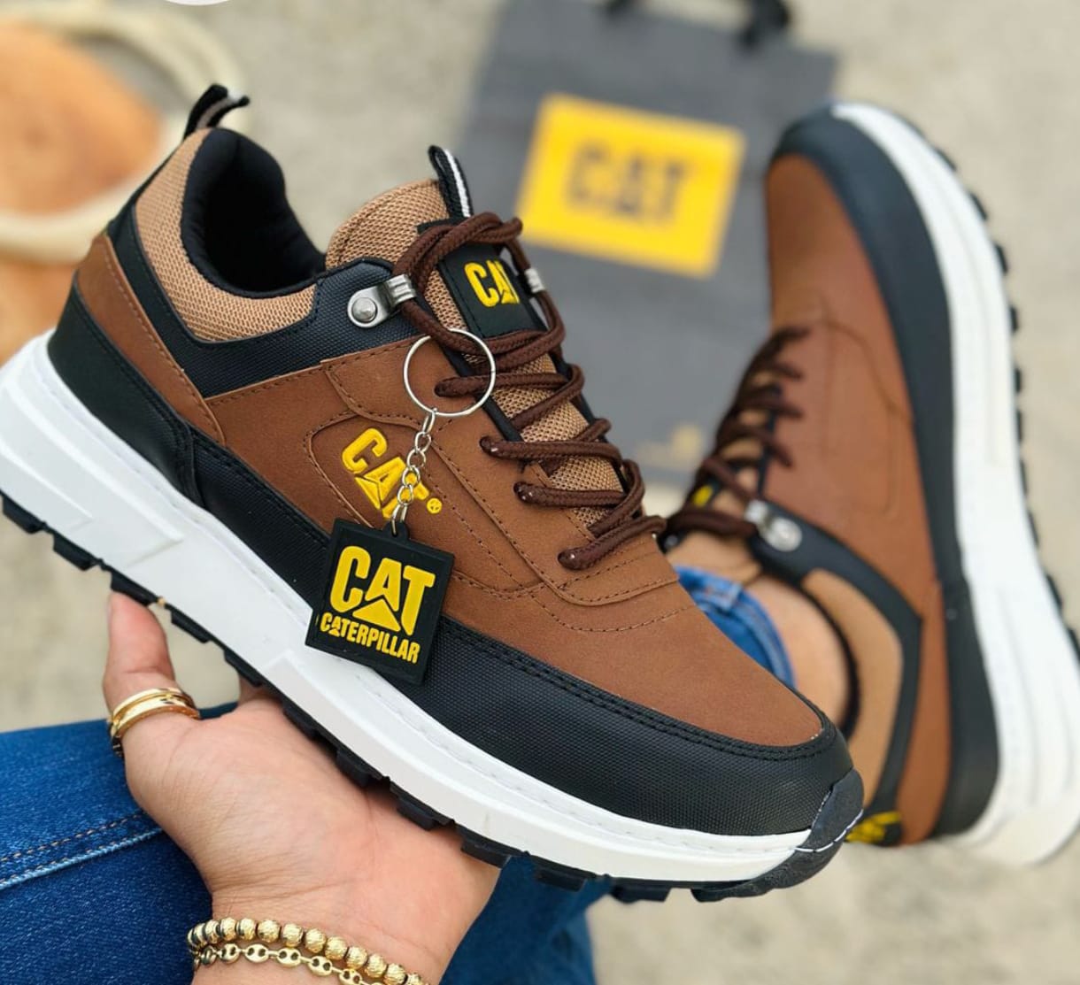 🥾Tenis Cat Deportivos Negro Caballero