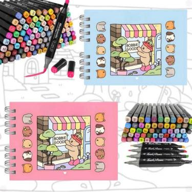 🎨Kit De 80 Marcadores Rotuladores Doble punta🖋️