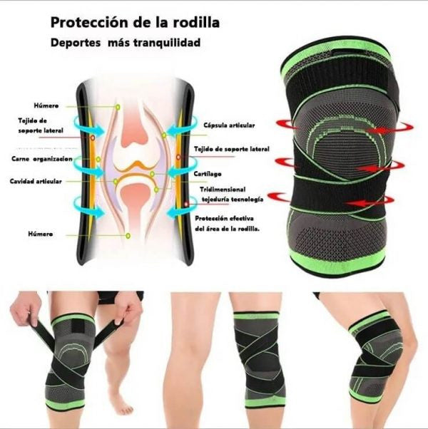 RODILLERA ELASTICA CON ABRAZADERAS T-U