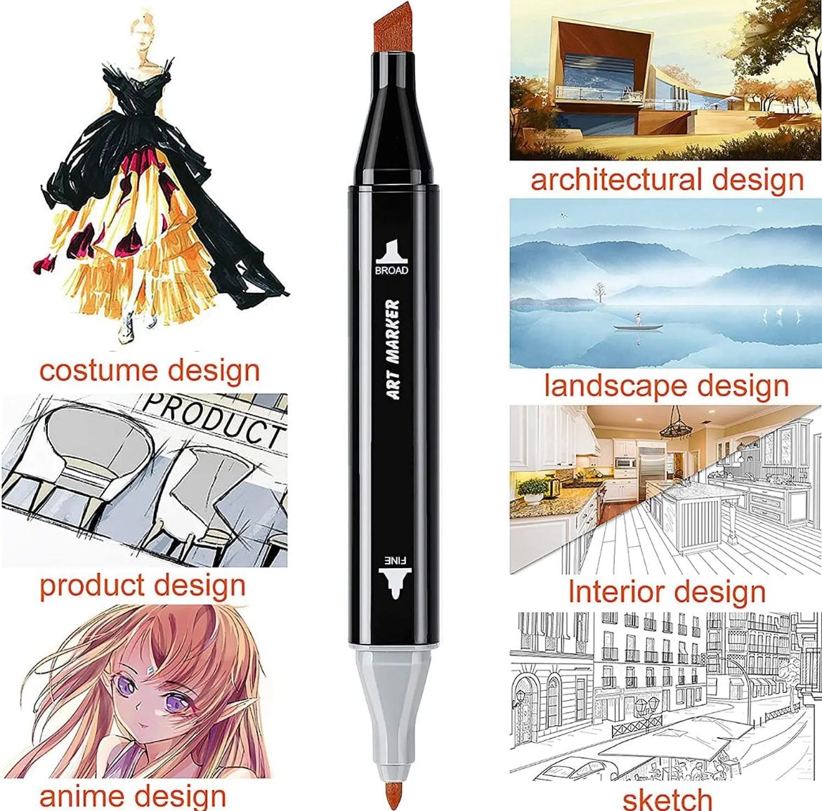🎨Kit De 80 Marcadores Rotuladores Doble punta🖋️