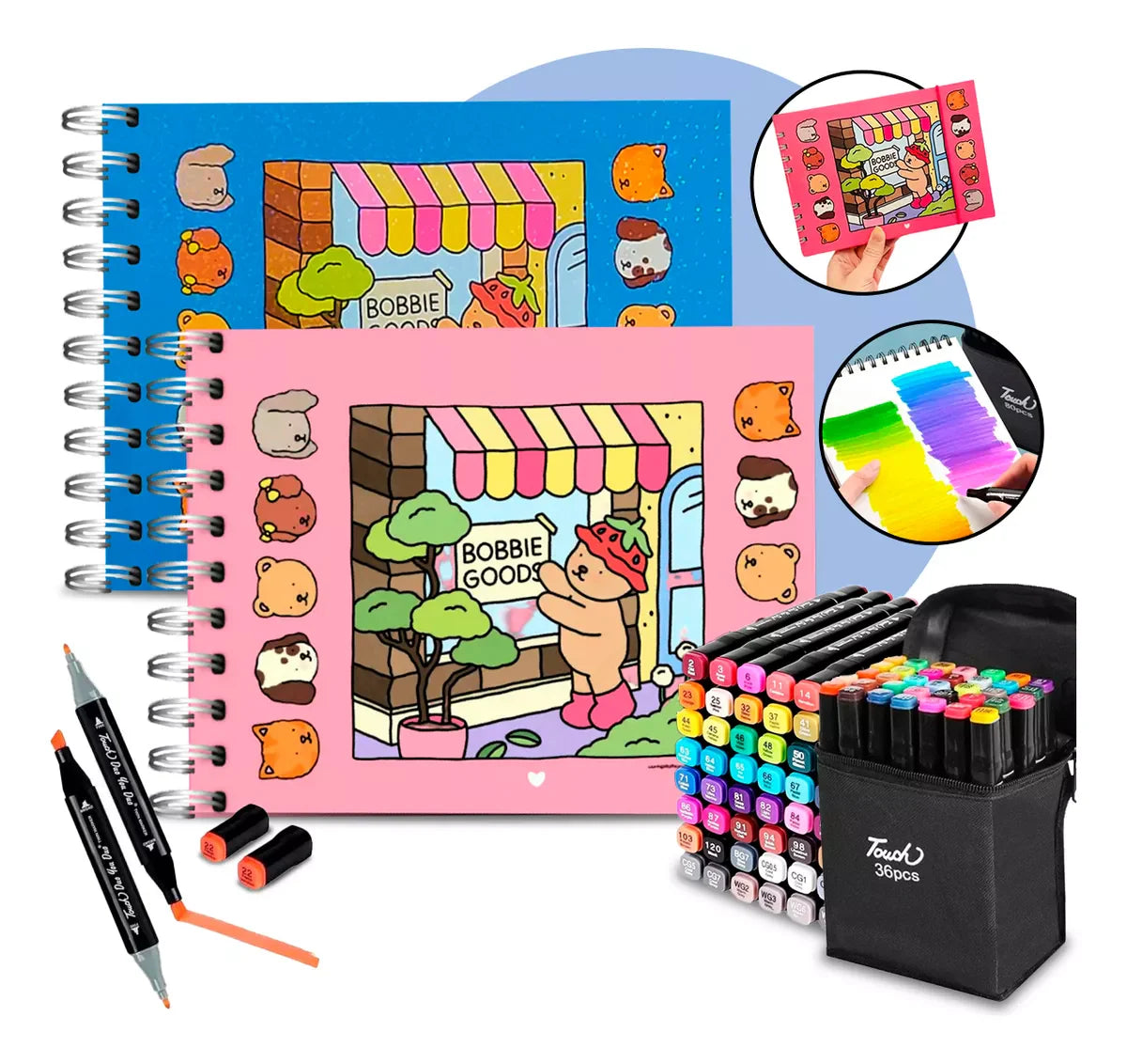 🎨Kit De 80 Marcadores Rotuladores Doble punta🖋️