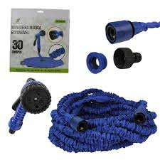 Manguera Expandible 30m Pistola Azul